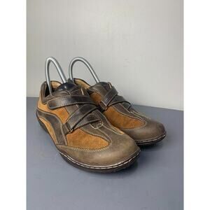 Sofft Womens Brown Leather & Suede With Fastener Casual Shoes Size 6.5M